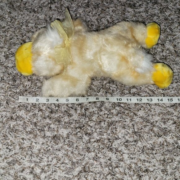 Vintage Dan Dee Duck 15 inch Plush Fuzzy Easter Spring Bird Bow Stuffed Animal T - Picture 6 of 6